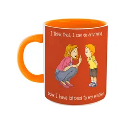 ARTBUG Orange Printed Ceramic Glossy Mugs 350 ml-1