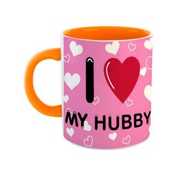 ARTBUG Orange & Pink Dishwasher Safe Printed Ceramic Glossy Mug-image-32