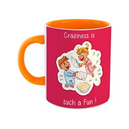 ARTBUG Orange & White Printed Ceramic Glossy Mug 350 ml-picture-18