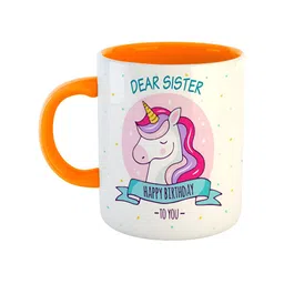 ARTBUG Orange Printed Ceramic Glossy Mugs 350 ml-8