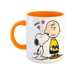 ARTBUG Orange & White Printed Ceramic Glossy Mug 350 ml-image-61