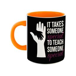 ARTBUG Orange & White Dishwasher Safe Printed Ceramic Glossy Mug 350 ml-image-55