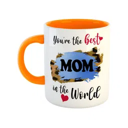 ARTBUG Orange & White Printed Ceramic Glossy Mug 350 ml-image-73