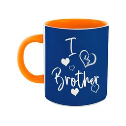 ARTBUG Orange & Blue Text Or Slogans Printed Ceramic Glossy Mug 350ml-image-46