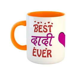 ARTBUG Orange & White Printed Ceramic Glossy Mug 350 ml-image-48