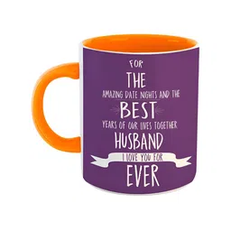 ARTBUG Orange & White Printed Ceramic Glossy Mug 350 ml-image-79