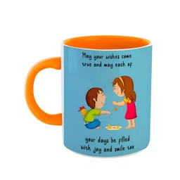 ARTBUG Orange & Blue Printed Ceramic Glossy Mug 350 ml-image-92