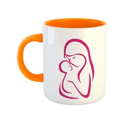 ARTBUG Orange & White Dishwasher Safe Printed Ceramic Glossy Mug 350 ml-image-13