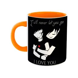 ARTBUG Orange & Black Printed Ceramic Glossy Mug 330 ml-picture-15