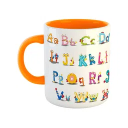 ARTBUG Orange & White Printed Ceramic Glossy Mug 350 ml-image-29
