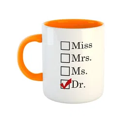 ARTBUG Orange & White Printed Ceramic Glossy Mug 350 ml-image-78