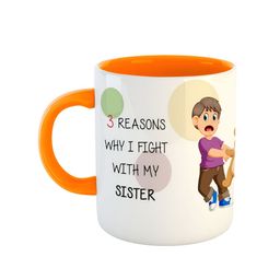 ARTBUG Orange & White Dishwasher Safe Printed Ceramic Glossy Mug 350 ml-image-22
