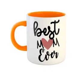 ARTBUG Orange White Printed Ceramic Glossy Mugs 350 ml-image-68