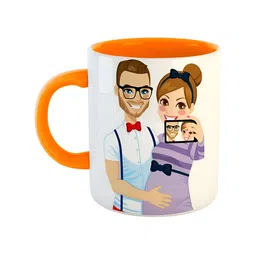 ARTBUG Orange Printed Ceramic Glossy Mug 350 ml-18