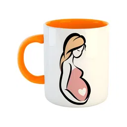 ARTBUG Orange & White Printed Ceramic Glossy Mug 350 ml-image-55