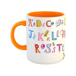 ARTBUG Orange & White Dishwasher Safe Printed Ceramic Glossy Mug 350 ml-image-87