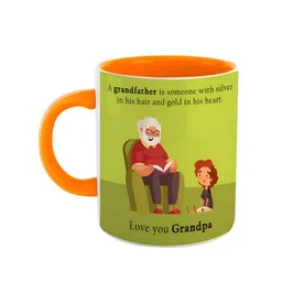 ARTBUG Orange & Green Printed Ceramic Glossy Mug 350 ml-image-67