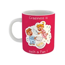 ARTBUG White & Pink Printed Ceramic Glossy Mug 330 ml-image-10