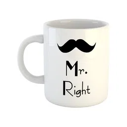 ARTBUG White & Black Printed Ceramic Glossy Mug 350 ml-42