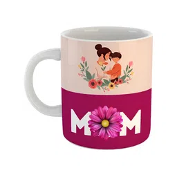 ARTBUG White & Pink Printed Ceramic Glossy Mugs-42