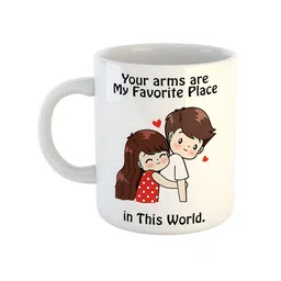 ARTBUG White Printed Ceramic Glossy Mug-43