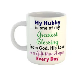 ARTBUG White Typography Printed Ceramic Glossy Mug 350 ml-image-81