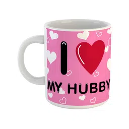 ARTBUG White Printed Ceramic Glossy Mug-image-1