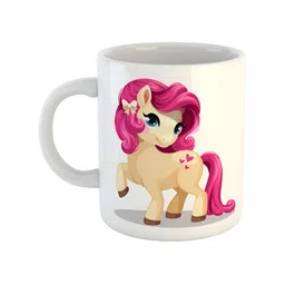 ARTBUG White & Pink Printed Ceramic Glossy Mug 350ml-25