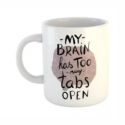ARTBUG White & Black Text Or Slogans Printed Ceramic Glossy Mug 350ml-43