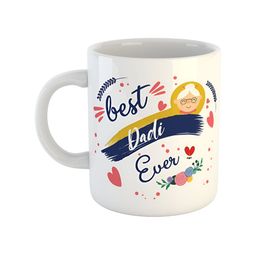 ARTBUG White & Yellow Printed Ceramic Glossy Mugs 350 ml-picture-42