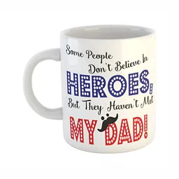 ARTBUG White & Blue Printed Ceramic Glossy Mugs 330 ml-55