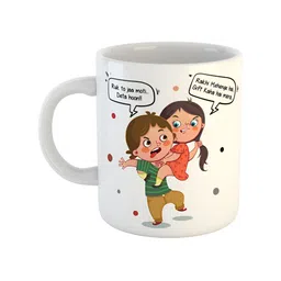 ARTBUG White & Pink Printed Ceramic Glossy Mugs-17