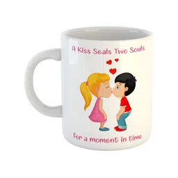 ARTBUG White & Pink Printed Ceramic Glossy Mugs-image-39