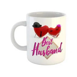 ARTBUG White & Pink Printed Ceramic Glossy Microwave Safe Mug 350ml-image-40