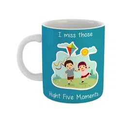 ARTBUG White & Blue Printed Ceramic Glossy Mug 350ml-image-98