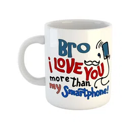ARTBUG White & Red Text Or Slogans Printed Ceramic Glossy Mug 350ml-6
