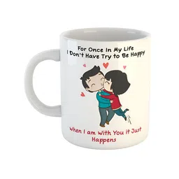 ARTBUG White & Black Printed Ceramic Glossy Mug 350 ml-51