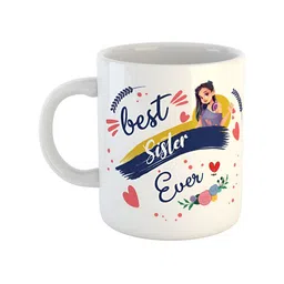 ARTBUG White & Blue Text Or Slogans Printed Ceramic Glossy Mug 350ml-12