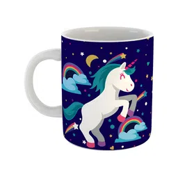 ARTBUG White & Blue Printed Ceramic Glossy Mug 350ml-image-82