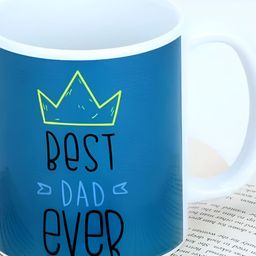 fnp White & Blue Typography Printed Ceramic Glossy Mug 325ml-20