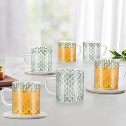 BOROSIL Artisan Transparent 6 Pieces Vista Tea & Coffee Microwave Safe Glass Mug 190 ml-18