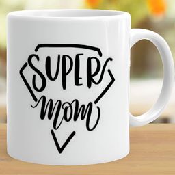 Khakee White & Black Printed Ceramic Glossy Mugs 325 ml image 2