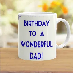 Khakee White & Blue Printed Ceramic Glossy Mug image 4