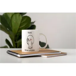 Khakee White & Black Text or Slogans Printed Ceramic Glossy Mug 325 ml image 2