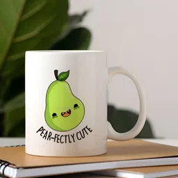 Khakee White & Green Text or Slogans Printed Ceramic Glossy Mugs 325 ml image 3