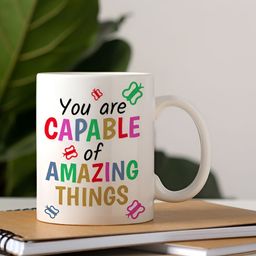 Khakee White & Red Text or Slogans Printed Ceramic Glossy Mugs 325 ml image 2