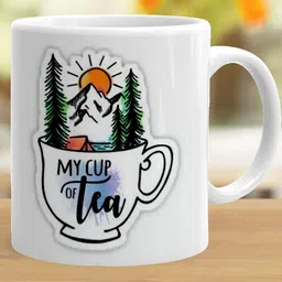 Khakee White & Black Text or Slogans Printed Ceramic Glossy Mugs 325 ml image 3