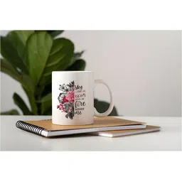 Khakee White & Pink Text or Slogans Printed Glossy Microwave Safe Mugs 325ml image 5