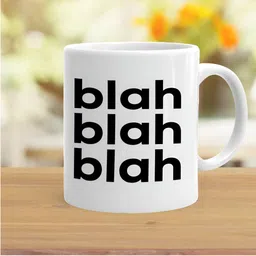 Khakee White & Black Text or Slogans Printed Ceramic Glossy Mugs 325 ml image 3