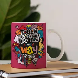 Khakee White & Red Text or Slogans Printed Ceramic Glossy Mug 325 ml image 2